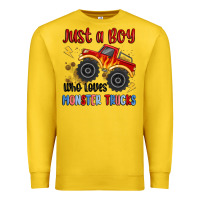 Lemon just a boy who loves monster trucks Premium Sweatshirt - MaliasSmallBusiness