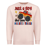 Pale Pink just a boy who loves monster trucks Premium Sweatshirt - MaliasSmallBusiness