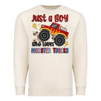 Sandshell just a boy who loves monster trucks Premium Sweatshirt - MaliasSmallBusiness