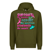 Army Green Support The Lighters Admire The Survivors Remember The Angels Premium Hoodie - BundleAndBundleShop