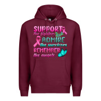 Burgundy Support The Lighters Admire The Survivors Remember The Angels Premium Hoodie - BundleAndBundleShop
