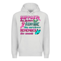 Dove Grey Support The Lighters Admire The Survivors Remember The Angels Premium Hoodie - BundleAndBundleShop