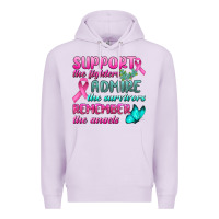 Lilac Support The Lighters Admire The Survivors Remember The Angels Premium Hoodie - BundleAndBundleShop