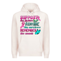 Pale Pink Support The Lighters Admire The Survivors Remember The Angels Premium Hoodie - BundleAndBundleShop