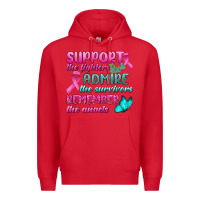 Red Support The Lighters Admire The Survivors Remember The Angels Premium Hoodie - BundleAndBundleShop