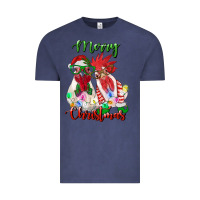 Vintage Denim christmas roosters Vintage Tee - RanaPortraitStore