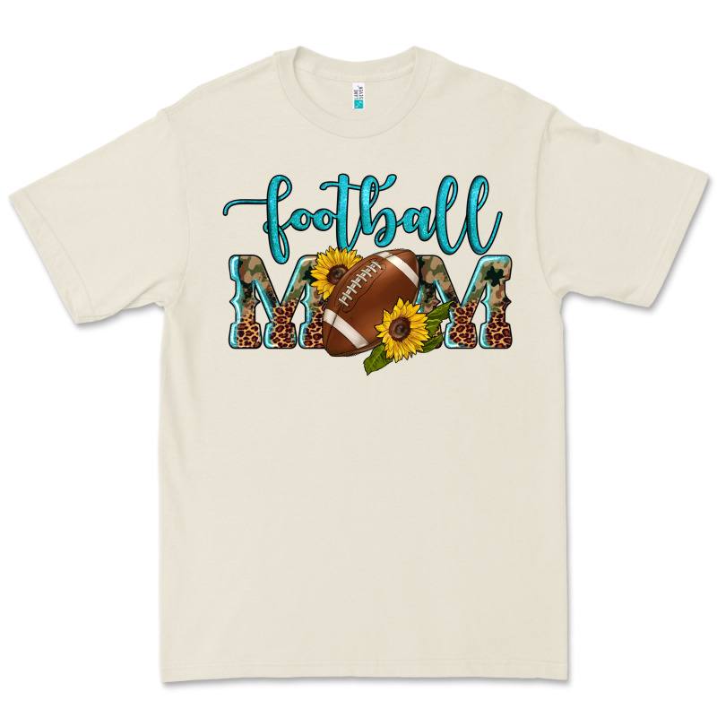 Western Leopard Camouflage Sunflowers  Glitter Mom Football Premium Tee by Artiststas | Teevron