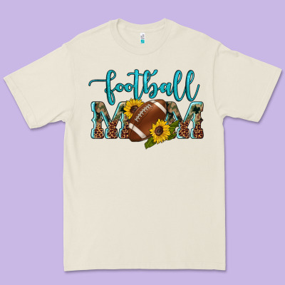 Western Leopard Camouflage Sunflowers  Glitter Mom Football Premium Tee Designed By Artiststas