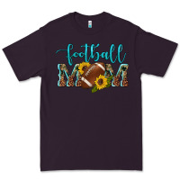 Plum western leopard camouflage sunflowers  glitter mom football Premium Tee - Artiststas