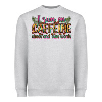 Heather Grey i run on caffeine chaos and cuss words Heavyweight Sweatshirt - Zillion Design Studio