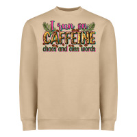 Mushroom i run on caffeine chaos and cuss words Heavyweight Sweatshirt - Zillion Design Studio