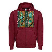 Burgundy aztec and arrow Zipper Hoodie - BundleAndBundleShop
