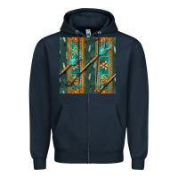 Navy aztec and arrow Zipper Hoodie - BundleAndBundleShop