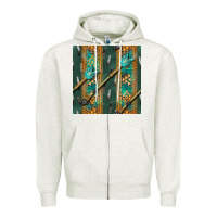 Oatmeal Heather aztec and arrow Zipper Hoodie - BundleAndBundleShop
