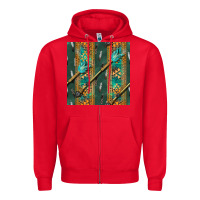 Red aztec and arrow Zipper Hoodie - BundleAndBundleShop