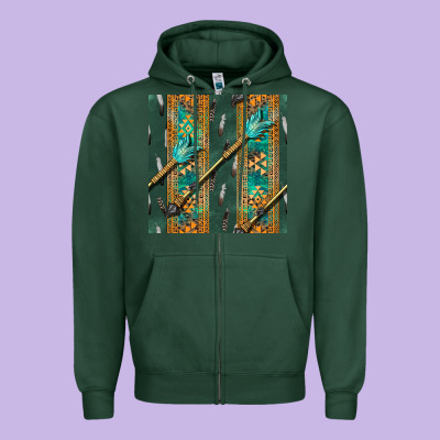Aztec And Arrow Zipper Hoodie Designed By Bundleandbundleshop