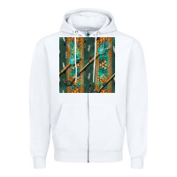 White aztec and arrow Zipper Hoodie - BundleAndBundleShop