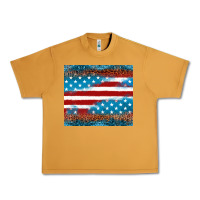 Peanut Butter Leopard glitter American flag tumbler Urban Heavy Tee - Neo Western