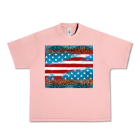 Salmon Leopard glitter American flag tumbler Urban Heavy Tee - Neo Western