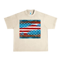 Sandshell Leopard glitter American flag tumbler Urban Heavy Tee - Neo Western