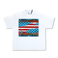 White Leopard glitter American flag tumbler Urban Heavy Tee - Neo Western