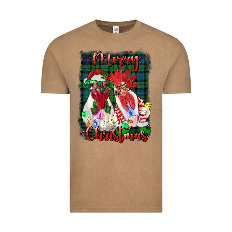 Christmas Roosters With Background Vintage Tee by RanaPortraitStore | Teevron