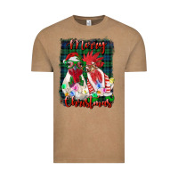 Vintage Coffee christmas roosters with background Vintage Tee - RanaPortraitStore