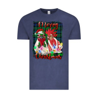 Vintage Denim christmas roosters with background Vintage Tee - RanaPortraitStore