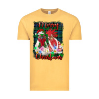 Vintage Mustard christmas roosters with background Vintage Tee - RanaPortraitStore