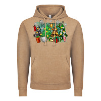 Vintage Coffee christmas trees with volleyball Vintage Hoodie - Zillion Design Studio