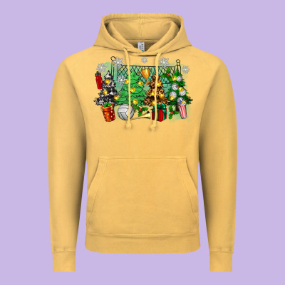 Christmas Trees With Volleyball Vintage Hoodie Designed By Zillion Design Studio