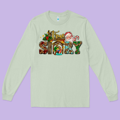 True Story Jesus And Mary Wıth Santa Long Sleeve Tee Designed By Adodesignshop