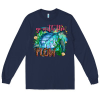 Navy go with the flow Long Sleeve Tee - AdoDesignShop