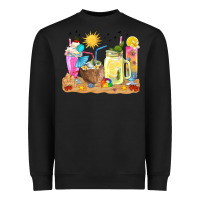 Black summer drinks coffee cups Heavyweight Sweatshirt - texasbilliewilder
