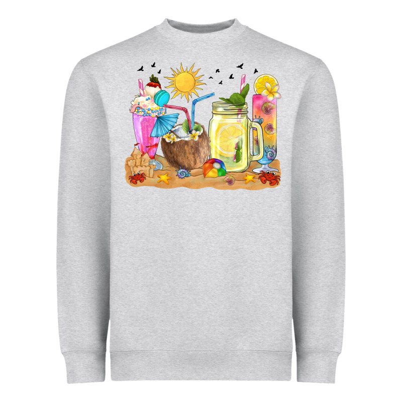Summer Drinks Coffee Cups Heavyweight Sweatshirt by texasbilliewilder | Teevron
