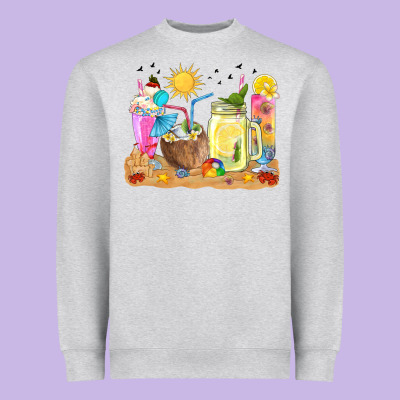 Summer Drinks Coffee Cups Heavyweight Sweatshirt Designed By Texasbilliewilder