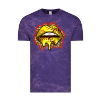Cloud Purple softball lips Vintage Tee - Zillion Design Studio