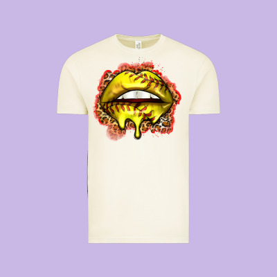 Softball Lips Vintage Tee Designed By Zillion Design Studio
