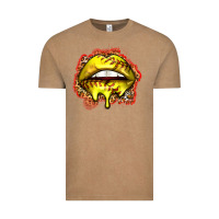 Vintage Coffee softball lips Vintage Tee - Zillion Design Studio