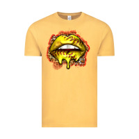 Vintage Mustard softball lips Vintage Tee - Zillion Design Studio