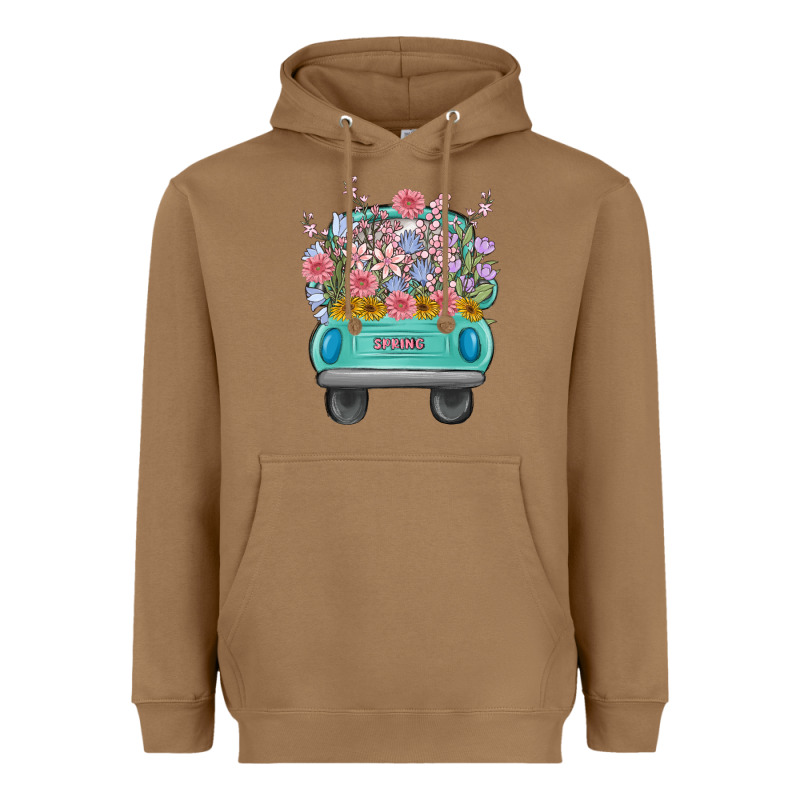 Truck With Flowers Malia Heavyweight Hoodie by MaliasSmallBusiness | Teevron