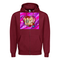 Burgundy valentines day playing cards and pearl watercolor Zipper Hoodie - AdoDesignShop