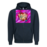 Navy valentines day playing cards and pearl watercolor Zipper Hoodie - AdoDesignShop
