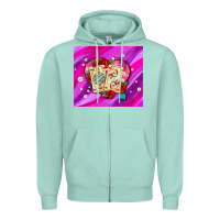 Seafoam valentines day playing cards and pearl watercolor Zipper Hoodie - AdoDesignShop