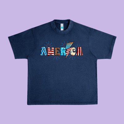 Lightning Bolt With America Urban Heavy Tee Designed By Neo Western