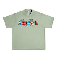 Oil Green Lightning bolt with America Urban Heavy Tee - Neo Western