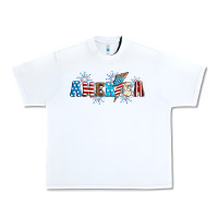 White Lightning bolt with America Urban Heavy Tee - Neo Western