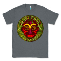 Charcoal Heather african masks round earrings 4 Classic Tee - BundleAndBundleShop