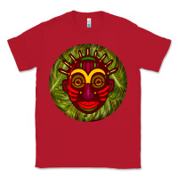 Red african masks round earrings 4 Classic Tee - BundleAndBundleShop