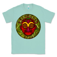 Seafoam african masks round earrings 4 Classic Tee - BundleAndBundleShop